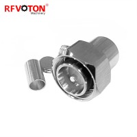 Factory 4.3-10 4.3/10 male right angle RA crimp rf coaxial connector for LMR195 coaxial cable